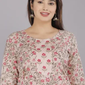 Women Printed Pure Cotton Flared Kurta